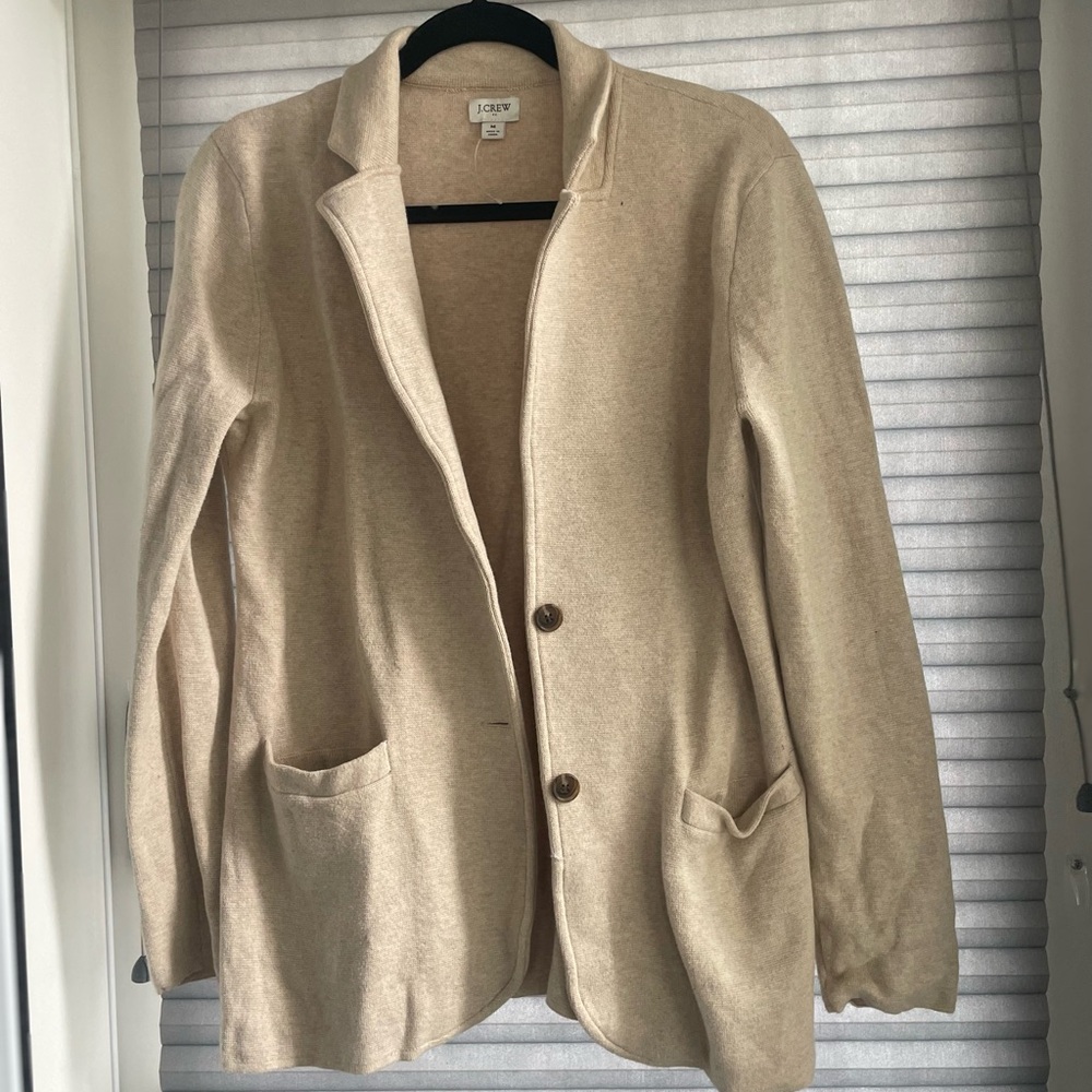 Tan Jcrew Sweater Blazer